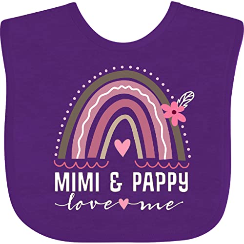 inktastic Mimi and Pappy Love Me Rainbow Baby Bib
