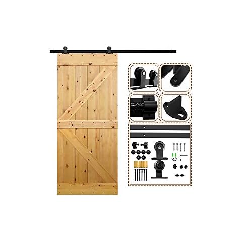 LWZH 6.6FT/200cm Sliding Barn Door Hardware Sliding Door Kit Barn Door Kit for Single Door Cover