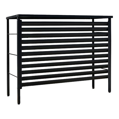 ルーバー室外機カバー 標準タイプ【風向き調整・幅91/オールブラック】A187