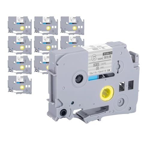 �u���U�[�p �s�[�^�b�` ���~�l�[�g�e�[�v TZe-115 TZe-S115 6mm �����e�[�v ������ ���S�� 10�Z�b�g �݊����x�� �e�[�v�J�[�g���b�W �e�[�v�J�Z�b�g TZe �e�[�v PT-9700PC PT-9800PCN PT-P900W PT-