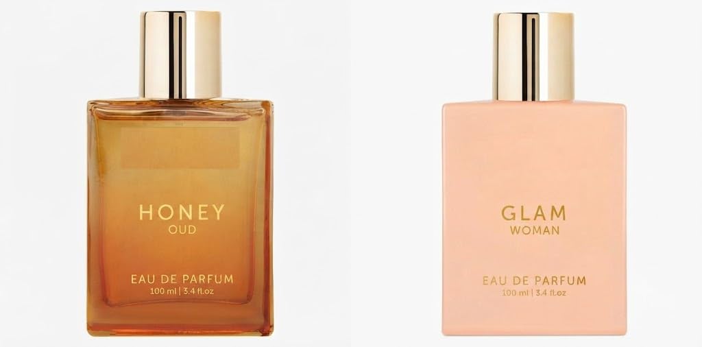 Luxury Honey & Glam Eau de Parfum 100ml Each (2 sztuki) | Długotrwały spray zapachowy dla kobiet i mężczyzn, Premium Perfume Duo | Codzienny Scent | Elegancki zestaw podarunkowy | 2 x 100ml