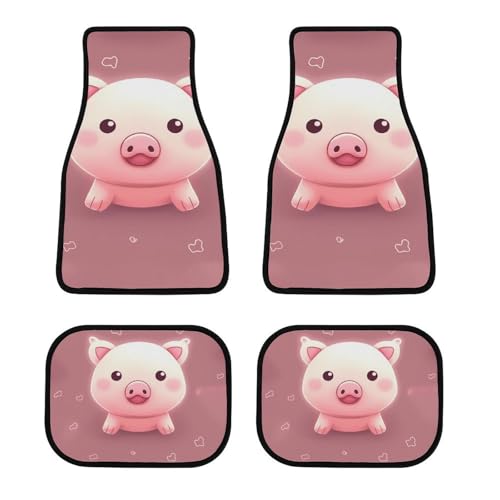 Tapis de sol voiture motif cochon rose pour garder votre auto propre en hiver