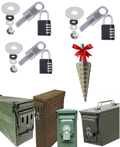 Ammo can Lock kit Metal Ammo Box Locking Hardware case Lock for 50 Cal, Fat 50, 30 Cal, 20 mm, 40 mm