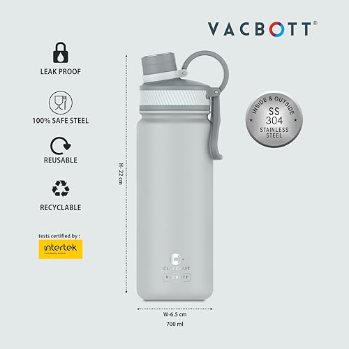 Image of Clay Craft VACBOTT Zing Double Walled 18 Hours Hot and 24 Cold Vacuum Insulated Water Bottle, 780ML Steel Bottles for Travelling|BPA-Free|BIS Certified|1Year Limited Warranty