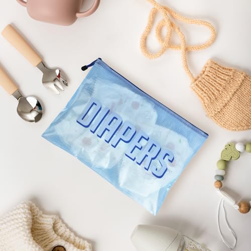 Image of 3pcs Hospital Bag Organizing Pouches for Labor and Delivery, Maternity Essentials Diaper Bag Organizer for Mom Travel (Blue, Large)