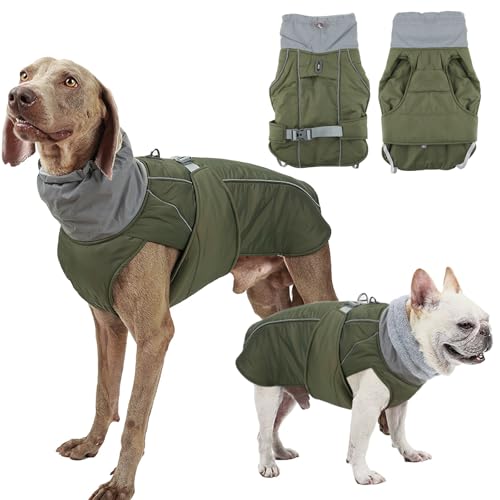 FePen Hundejacke Wintermantel, Großer Hundemantel, warme Hundejacke für den Winter, Wasserabweisend, Winddicht, Reflektierende Weste, Hundejacken für den Winter (Green, L) FePen Hundejacke Wintermantel, Großer Hundemantel, warme Hundejacke für den Winter, Wasserabweisend, Winddicht, Reflektierende Weste, Hundejacken für den Winter (Green, L)