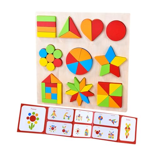 Frcolor 木製幾何形状パズル 知育 積み木型めパズル 用親子インタラクティブおもちゃ 創造力集中力養成 早期学習教材 幼児教育用