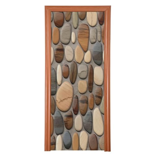 FLildon Beautiful Pebble Stones Door Cover Decoration, Party Accessory Porch Decor for Festive Ornament Room Door Covers 35 x 79 Inch