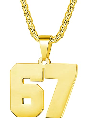 MUERDOU Number Necklace for Athletes Number Chain Stainless Steel Jersey Pendant Personalized Sports Jewelry for Men Basketball Baseball Football