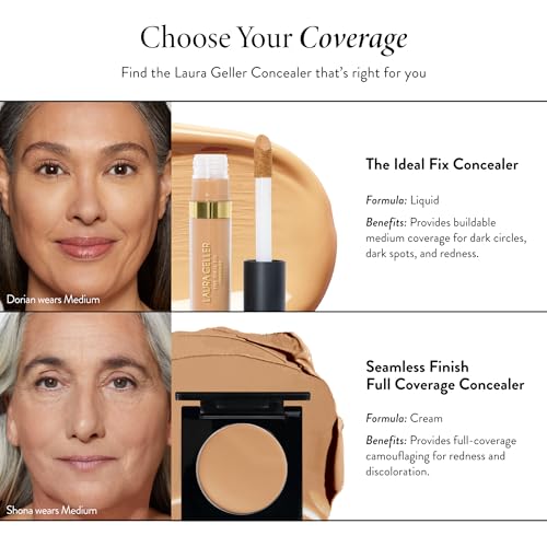 LAURA GELLER NEW YORK The Ideal Fix Concealer - Light - Buildable Medium to Full Coverage Liquid Concealer - Covers Under Eye Dark Circles & Blemishes - Long-Lasting - Image 7