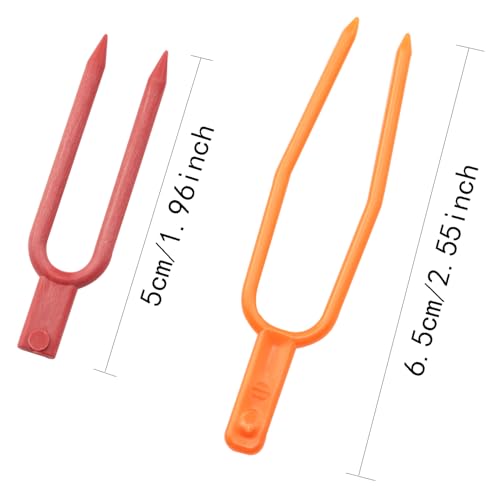 Pro Bamboo Kitchen 200PCS Garden Strawberry Forks Reusable Plant Branches Fixing Red Orange 100 Each Creeping Cantaloupe Seed Gardening Vine Pressing Forks Rooting Fixer Fixing Forks - Thumbnail 2
