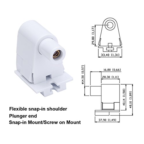Jomitop 5 Pairs Tombstone Base Holder Socket Connector With T8 Single Pin Fa8 8Ft Led Bulb Light Replacement Fluorescent Plunger #TOP2