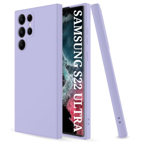 Image of DIZORO Microfiber Candy Case Compatible for Samsung Galaxy S22 Ultra Shockproof Slim Back Cover Liquid Silicone Bumper Camera Protective Phone Cover (Purple)