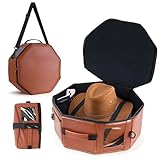 TIFFYONEK Vegan Leather Cowboy Hat Box for Travel...