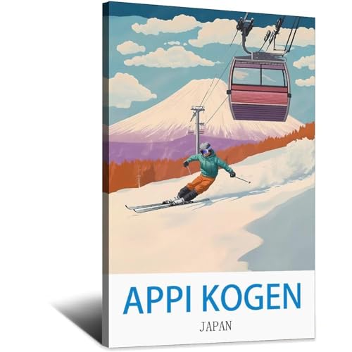 Poster de voyage vintage Japon Appi Kogen LNBIAND affiche papier haute qualite