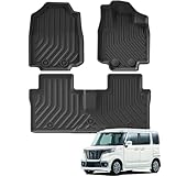 LUCKEASY 新型 スズキ スペーシア/スペーシアカスタム MK53S 専用 3Dフロアマット ラゲッジマット カーマット フロアマット (SPACIA MK53S 2017年12月～現行) TPE素材 ズレ防止 耐汚れ 耐磨耗性 防水仕様 車内用品 内装 カーパーツ カー用品 カスタム 専用マット (3Pセット ブラック)