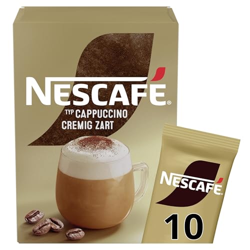 NESCAFÉ Gold Typ Cappuccino Cremig Zart, Getränkepulver aus löslichem Bohnenkaffee, portionsweiser Geschmack, koffeinhaltig, 1er Pack (1 x 10 Sticks à 14g)