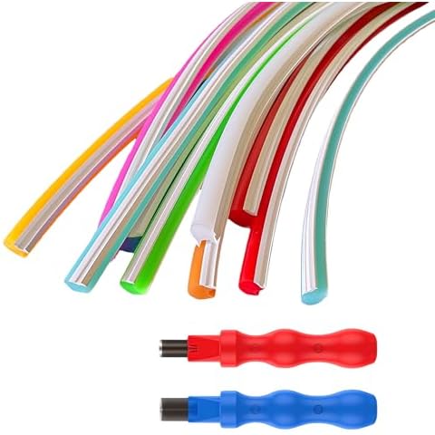CATPAN Flexible LED Lights Strips:16.4ft 8mm LED Strip Cover,DIY Bendable Led Strip Diffuser,RGB Neon Led Diffuser Channel for Bar Hallways, Stairs, Store Signs and More,Light Strip Cutters 2 Pcs Cover