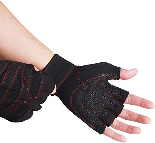 Image of serveuttam Ventilated Workout Gloves Men Women, Gym Exercise Gloves, Weight Lifting Gloves with High Elastic Wrist Strap, Suit for Dumbbell, Exercise,Cycling, Fitness, Cross Training (One Size)
