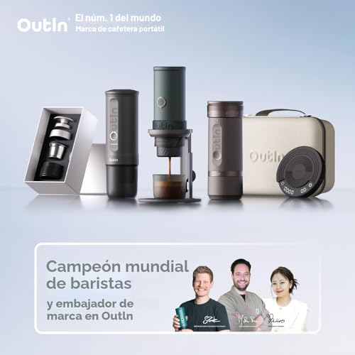 Miniatura 6 de Outin Nano Máquina De Espresso Eléctrica Portátil Con Autocalentamiento De 3 A 4 Minutos, Mini Cafetera Pequeña De 20 Bar, 12 V, 24 V, Senderismo, Oficina