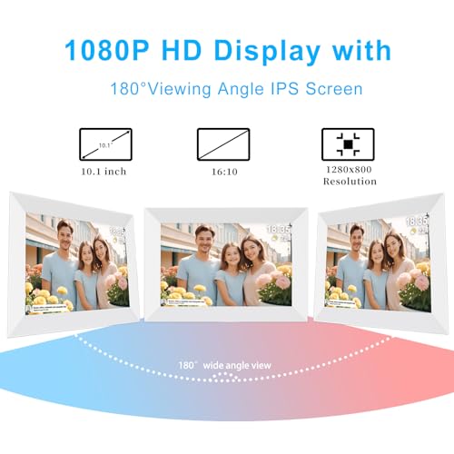 Szslg Frameo Digital Picture Frame Wifi -10.1 Inch Digital Photo Frame With 32Gb Storage Sd Card Slot Desktop,Ips Touch Screen thumb #3