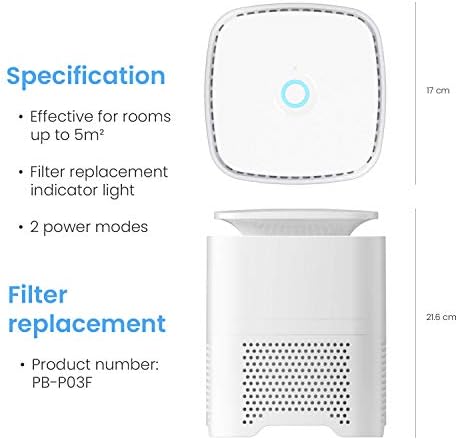 Pro Breeze® Air Purifier for Home, 4-in-1 with Pre, True HEPA & Active Carbon Filter with Negative Ion Generator. Air Cleaner for Home, Office, Allergies, Smoke, Dust, Pollen & Pet Hair