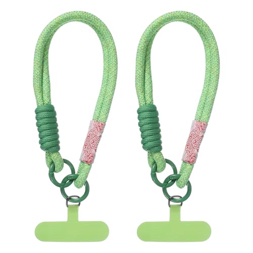 PATIKIL Cell Phone Wrist Lanyard, 2 Pcs Universal Phone Wrist Lanyard Hand Wrist Strap Anti Theft Strap with Pads, Matcha Green