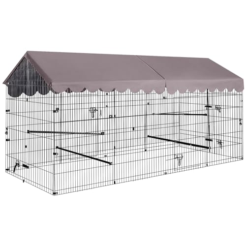 Chicken Coop Super Large Metal Chicken Run with Waterproof Cover