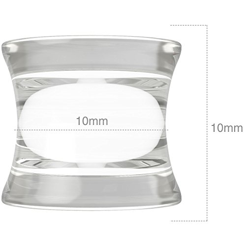 Evonix BQDFPLACCLR-00G 2Pc 00G 10Mm Clear Acrylic Double Flare Ear Plugs Piercing 00 Gauge Big Cool Earrings Stretchers Kit thumb #1