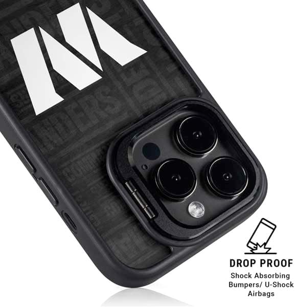 Skinit Kickstand Phone Case Compatible with iPhone 16 Pro Max - Officially Licensed NFL Washington Commanders Black and White Design