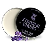Striking Viking Tattoo Balm, Lavender Scent (3.5oz) - Tattoo Aftercare Cream for Moisturizing & Healing, Color Enhancement & Brightening