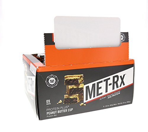 Met-Rx Protein Plus Protein Bar Peanut Butter Cup Bar 85g 9 Protein Bars
