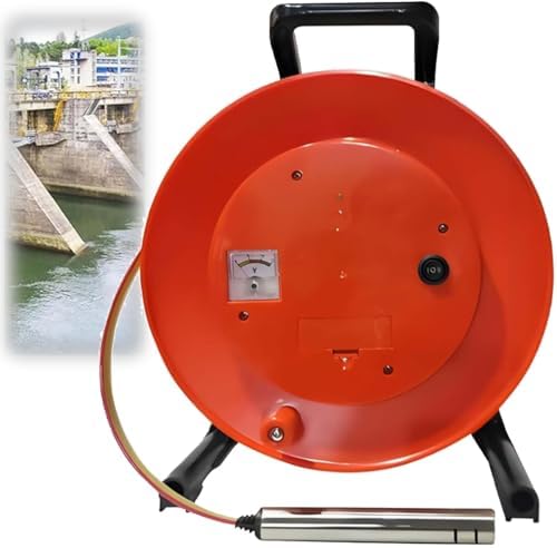 Battery-Powered Water Level Detector with Probe & Steel Tape, Measures 30-500M Depth for Wells, Boreholes, Reservoirs - 300m (984ft) Ground Level Gauge