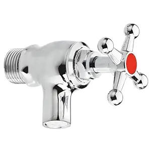 New Ware Brass Bib Cock for Bathroom and Kitchen and Chrome Finish Hot & Cold Water Tap for Bathrooms, Washing Areas and Toilet (Silver)