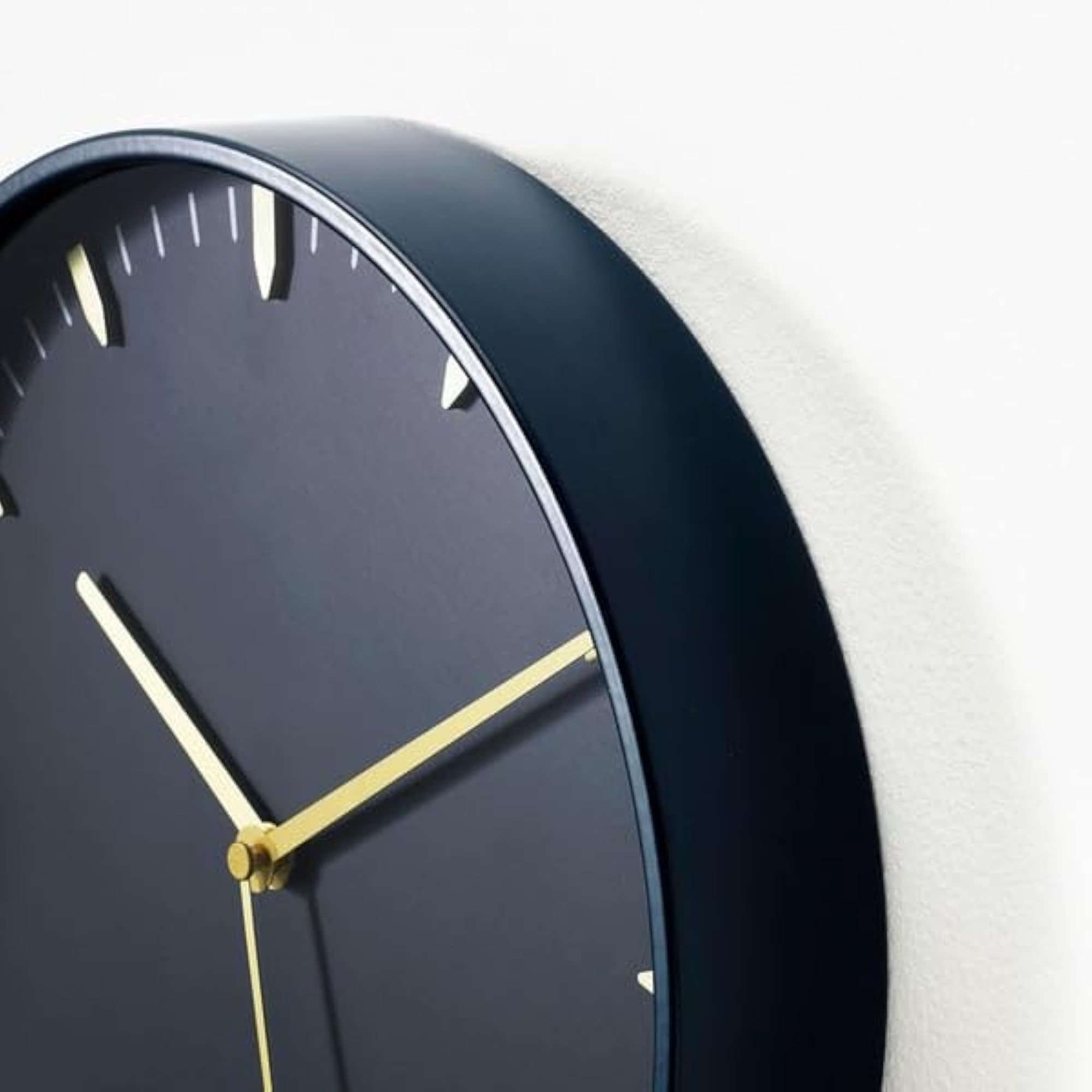 Silent Wall Clock with Glass Front, Blue Design