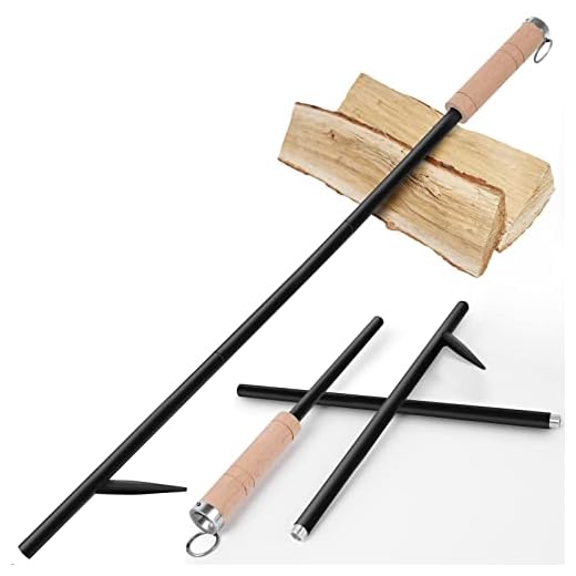 RahTune 46 Inch Blow Poke, Extra Long Pit Commander Fire Tool, 3 Part Assembled Fire Stoker, Fire Poker Blower with Wooden Handle and Hanging Ring