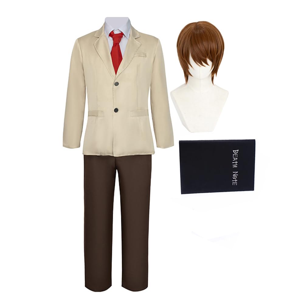 Light Yagami, cosplay, dla dorosłych, anime, lekki kostium Yagami, pełny zestaw, postać z mangi, fantazyjne przebranie, Halloween, anime, cosplay, mundur unisex