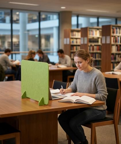 Image of Office Partition, Desk Divider and Desk Privacy Panel, Green Single Panel for Cubicle Privacy, Noise Isolation Office Separator, Simple Space Separating Accessory