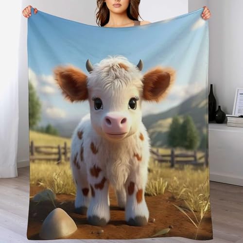 Manta de vaca mullida para tardes de cine en el sofá del salón 2