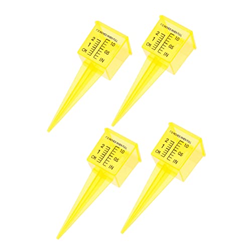 VICASKY 4Pcs Outdoor Rain Gauge Durable Plastic Measuring Cup for Accurate Rainfall Measurement Easy to Install Garden and Lawn for Monitoring Watering Needs