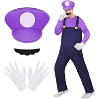 Aomig Disfraz Mario y Luigi Bros, 4pcs Set de Accesorios Mario