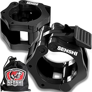 Senshi Japan Olympic Bar Collars Quick & East Barbell Collars, Portable & Travel Friendly, Heavy Duty Performance, Securely Fastened