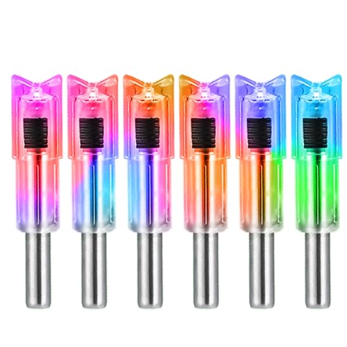 DEEPOWER Lighted Nocks for Crossbow Bolts 6-Pack Arrow Nocks for .300\"/7.62mm Inside Diameter with ON/Off Switch Archery Nocks for Archery Hunting (Strobe)