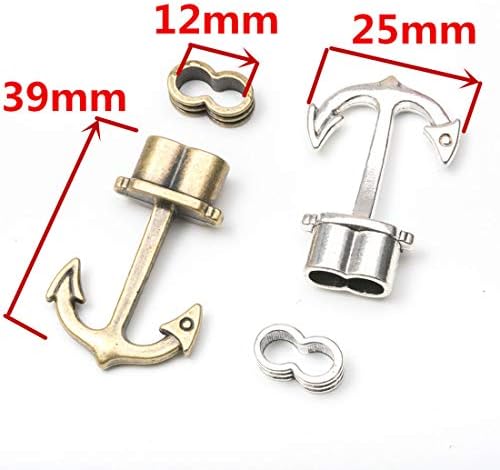 10pcs Anchor Hook Clasps for DIY Bracelet Pendant Making Accessories,Vintage Fashion Anchor Jewelry Findings Leather Cord End Parts(Antique Silver) image 5