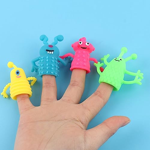 Gadpiparty Brinquedos De Fantoches De Dedo 12Pcs Monstros De Dedo Elásticos Fantoches Macios Tpr Lum