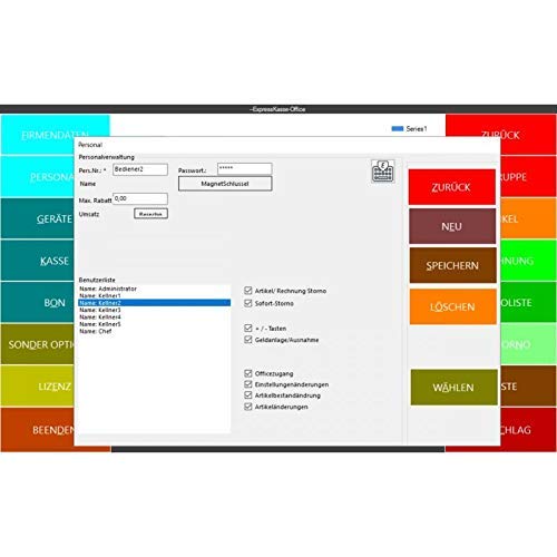 Kassensoftware EXPRESSKASSE X2 für HANDEL, KIOSK, Friseursalon, Kosmetikstudio, Imbiss, TSE-Konform