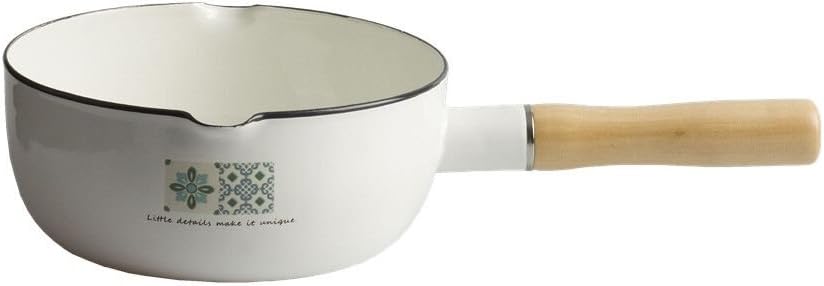 SHUEHO 1.48 Quart Enamel Small Cast Iron Sauce Pan Covered Cast Iron Sauce Pot, Perfect as a Bean Pot, Milk Pan, Butter Warmer, Spaghetti Sauce Pot, Barbecue Sauce Pot, or Pasta Sauce Pot (1.4L Pan)