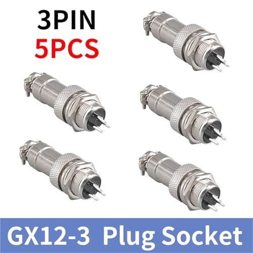 Conector GX12 aviación de brida cuadrada de 12mm y pines múltiples para panel, kit de 5 2