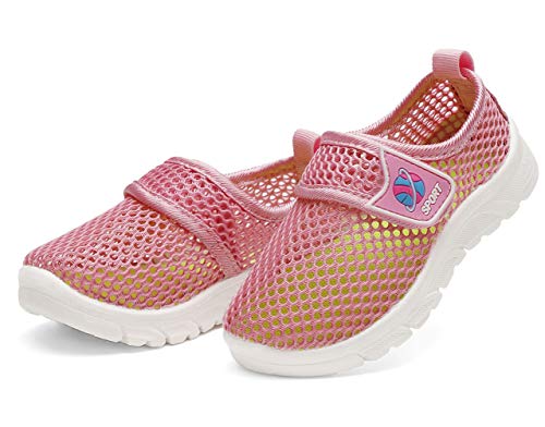 DADAWEN Baby's Boy's Girl's Water Shoes Lightweight Breathable Mesh Running Sneakers Sandals Pink US Size 11.5 M Little Kid
