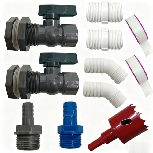 rain barrel spigot kit, rainwater barrel diverter connector faucet kit - 3/4 inch water pipe repair...